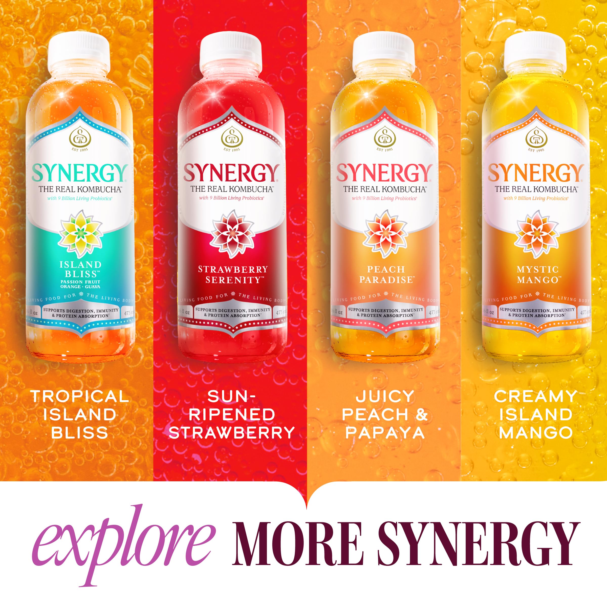 ダイエットドリンク KOMBUCHA CLEANSE & Re:SET Fasting Drink SYNERGY The Real Kombucha - Guava Goddess - 16 fl oz Bottle - Raw